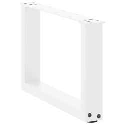 Pieds de table basse en U, 2 pièces, blanc, 50 x (30-31) cm, acier 