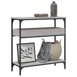 Table console avec étagère sonoma gris 75x29x75 cm 