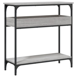 Table console avec étagère sonoma gris 75x29x75 cm 