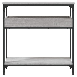 Table console avec étagère sonoma gris 75x29x75 cm 