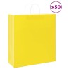 Sacs en papier 50 pcs avec poignées jaune 45x17x48 cm 