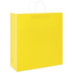 Sacs en papier 50 pcs avec poignées jaune 45x17x48 cm 