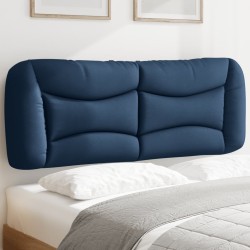 Coussin de tête de lit bleu 120 cm tissu 