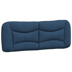 Coussin de tête de lit bleu 120 cm tissu 
