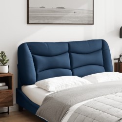 Coussin de tête de lit bleu 120 cm tissu 