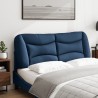 Coussin de tête de lit bleu 120 cm tissu 