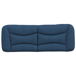 Coussin de tête de lit bleu 120 cm tissu 