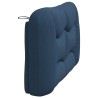 Coussin de tête de lit bleu 120 cm tissu 