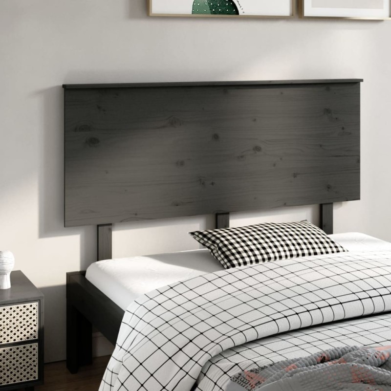 Tête de lit Gris 144x6x82,5 cm Bois massif de pin Tête de lit Gris 144x6x82,5 cm Bois massif de pin