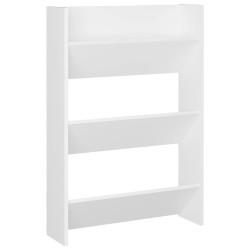 Armoire à chaussures murale Blanc 60x18x90 cm Aggloméré 