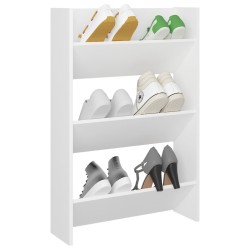 Armoire à chaussures murale Blanc 60x18x90 cm Aggloméré 