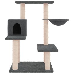 Arbre à chat avec griffoirs en sisal gris foncé 82,5 cm 