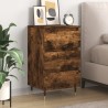 Table de chevet chêne fumé 40x35x69 cm bois d’ingénierie 