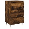 Table de chevet chêne fumé 40x35x69 cm bois d’ingénierie 