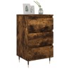Table de chevet chêne fumé 40x35x69 cm bois d’ingénierie 