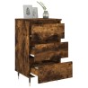 Table de chevet chêne fumé 40x35x69 cm bois d’ingénierie 