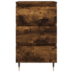 Table de chevet chêne fumé 40x35x69 cm bois d’ingénierie 