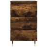 Table de chevet chêne fumé 40x35x69 cm bois d’ingénierie 