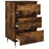 Table de chevet chêne fumé 40x35x69 cm bois d’ingénierie 