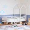 Lit de jour avec toit sans matelas blanc 90x200 cm bois massif 