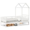 Lit de jour avec toit sans matelas blanc 90x200 cm bois massif 