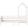Lit de jour avec toit sans matelas blanc 90x200 cm bois massif 