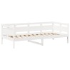 Lit de jour avec toit sans matelas blanc 90x200 cm bois massif 