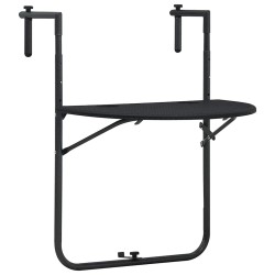 Table de balcon Noir 60x64x83,5 cm Plastique Aspect de rotin 