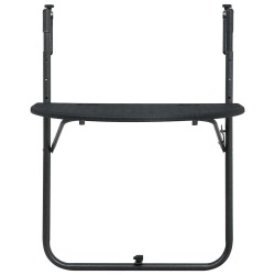 Table de balcon Noir 60x64x83,5 cm Plastique Aspect de rotin 