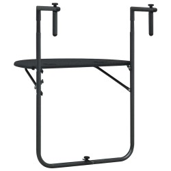 Table de balcon Noir 60x64x83,5 cm Plastique Aspect de rotin 