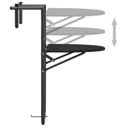 Table de balcon Noir 60x64x83,5 cm Plastique Aspect de rotin 