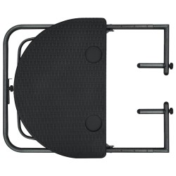 Table de balcon Noir 60x64x83,5 cm Plastique Aspect de rotin 