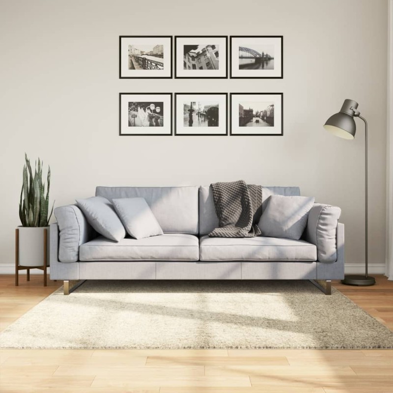 Tapis shaggy PAMPLONA poils longs moderne doré 160x160 cm 