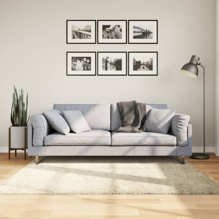 Tapis shaggy PAMPLONA poils longs moderne doré 160x160 cm 