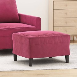 Repose-pied Rouge bordeaux 60x50x41 cm Velours 