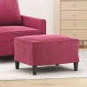 Repose-pied Rouge bordeaux 60x50x41 cm Velours 