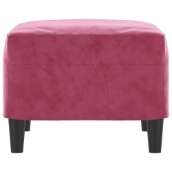 Repose-pied Rouge bordeaux 60x50x41 cm Velours 