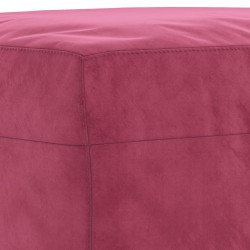 Repose-pied Rouge bordeaux 60x50x41 cm Velours 