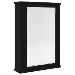 Armoire à miroir de salle de bain chêne noir bois ingénierie 