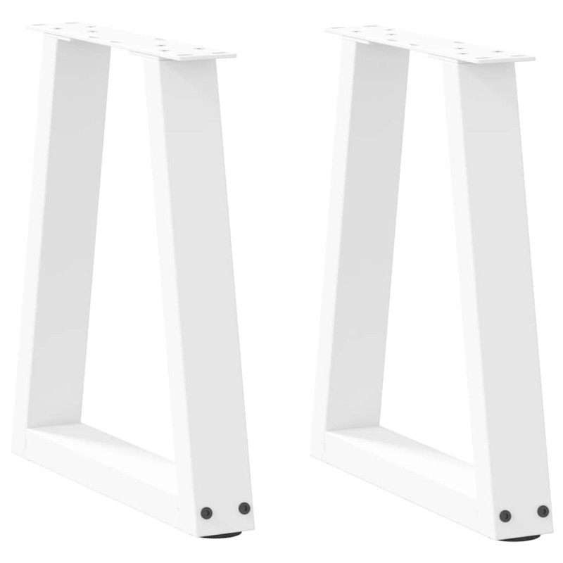 Pieds de table basse en forme de V, 2 pièces, blanc, 28 x (42-43,3) cm, acier 