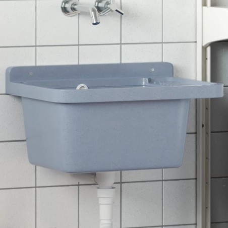 Lavabo pour montage murale gris 50x35x24 cm résine 