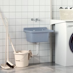 Lavabo pour montage murale gris 50x35x24 cm résine 