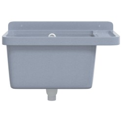 Lavabo pour montage murale gris 50x35x24 cm résine 