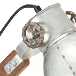 Lampe de bureau industrielle Argenté Rond 58x18x90 cm E27 