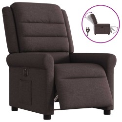 Fauteuil inclinable électrique Marron foncé Tissu 