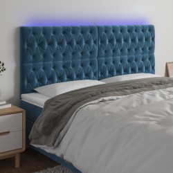 Tête de lit à LED Bleu foncé 180x7x118/128 cm Velours 