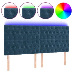 Tête de lit à LED Bleu foncé 180x7x118/128 cm Velours 