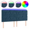 Tête de lit à LED Bleu foncé 180x7x118/128 cm Velours 