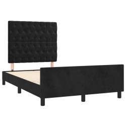 Cadre de lit sans matelas noir 120x190 cm velours 