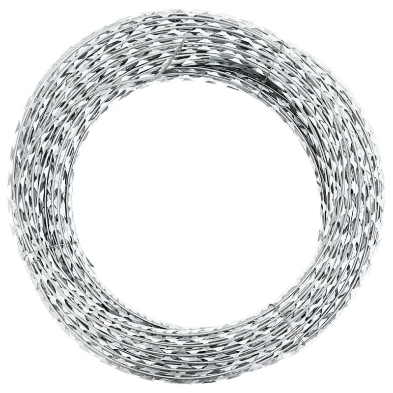 Fil de fer barbelé rouleau hélicoïdal acier galvanisé 100 m 